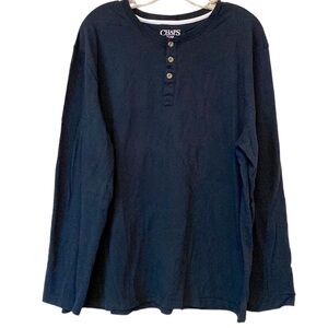 Mens shirt PJ lounge shirt for lounging sleeping Black 3 button long sleeve XL